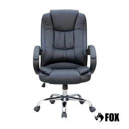 Cadeira de Escritório Presidente Base Cromada com Rodinha Fox Racer Preta Ut-c300 - 5