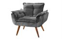 Ver imagem 2 de Poltrona Opala Cinza 1 Lugar Md Montanaris Decor