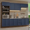 Ver imagem 1 de Armário de Cozinha Completa 270 Cm Rustic/azul Vik Madesa