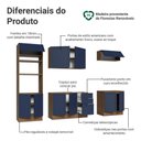 Ver imagem 4 de Armário de Cozinha Completa 270 Cm Rustic/azul Vik Madesa