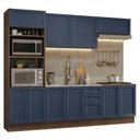 Ver imagem 2 de Armário de Cozinha Completa 270 Cm Rustic/azul Vik Madesa