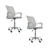 Kit 2 Cadeiras de Escritório Secretaria Diretor Roma Ergonômica - Branca - 1