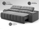 Ver imagem 6 de Sofá com Porta Copos Carregador USB Ret Rec Samurai 2,30m Velosuede Grafite - NETSOFAS
