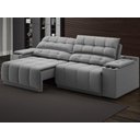 Ver imagem 2 de Sofá com Porta Copos Carregador USB Ret Rec Samurai 2,30m Velosuede Grafite - NETSOFAS