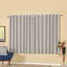  Cortina para Varão Simples Tecido Linho Cecilia 3 Metros - Prata - 4