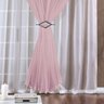 CORTINA PARA VARÃO SIMPLES TECIDO VOAL 4 METROS PAULA - BRANCO/ ROSA - 3