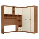 Ver imagem 2 de Guarda Roupas de Canto com 7 Portas e 4 Gavetas e Cabeceira Lugano Santos Andirá Jatoba-areia