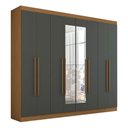 Ver imagem 3 de Guarda-roupa Casal Ele e Ela 8 Portas 8 Prateleiras com Espelho - Panorama Móveis