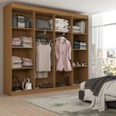 Ver imagem 2 de Guarda-roupa Casal Ele e Ela 8 Portas 8 Prateleiras com Espelho - Panorama Móveis