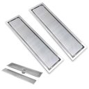 Ver imagem 6 de Ralo Invisivel Linear 40cm Kit 2 Uni Aco Inox Oculto Lavabo Banheiro Anti Odor Anti Inseto Limpeza F