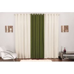 CORTINA PARA VARÃO SIMPLES TECIDO OXFORD 4 METROS LARA - VERDE/ PALHA - 4 CORTINA PARA VARÃO SIMPLES TECIDO OXFORD 4 METROS LARA - VERDE/ PALHA - 4
