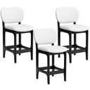 Ver imagem 1 de Kit 03 Banquetas Baixa Bar Cozinha Sala Jantar Fixa Betta L02 Preto Facto Branco - Lyam Decor Banque