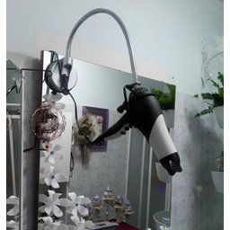 Suporte Secador Cabelo Articulavel Ventosa Azulejo Vidro Espelho Banheiro Quarto Academia Casa Porta - 9