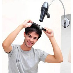 Suporte Secador Cabelo Articulavel Ventosa Azulejo Vidro Espelho Banheiro Quarto Academia Casa Porta - 4