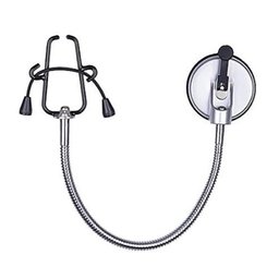 Suporte Secador Cabelo Articulavel Ventosa Azulejo Vidro Espelho Banheiro Quarto Academia Casa Porta - 8