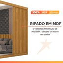 Ver imagem 5 de Guarda Roupas Casal 3 Portas de Correr com Espelho Ripado 100% Mdf 6 Gavetas Dublin Madeirado