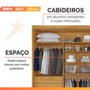 Ver mais imagens de Guarda Roupas Casal 3 Portas de Correr com Espelho Ripado 100% Mdf 6 Gavetas Dublin Madeirado