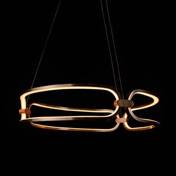 Pendente Lumina Dourado 45cm 37w 3000k Led - Bb006g - Bella - 4