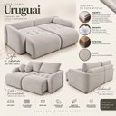 Ver mais imagens de Sofá Cama Casal Retrátil e Reclinável 3 Lugares Creme Uruguai 196cm