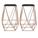 Ver imagem 1 de Kit 02 Banqueta Alta Loli Gourmet Industrial Cozinha Bar Balcão Bistrô Ferro Bronze Suede Marrom