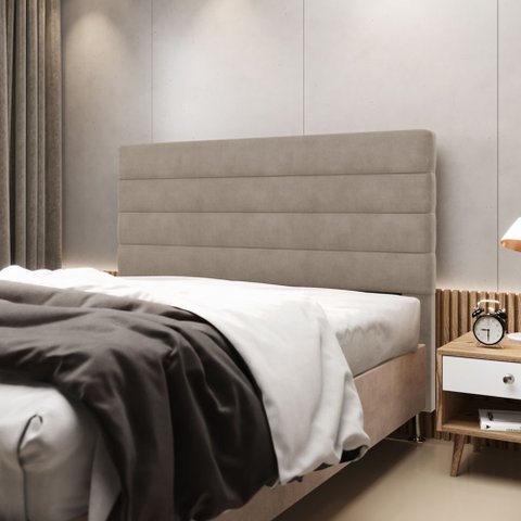 Cabeceira Atlas 160 para Cama Queen Z-006 Sued Capuccino Aradecor