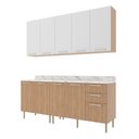 Ver imagem 2 de Cozinha Compacta Freijó L200cm 9 Portas 3 Gavetas Cz1100 Cor: Freijó/branco