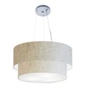 Ver imagem 1 de Lustre Pendente Cilíndrico Vivare Md-4369 Cupula Tecido 45x40cm - Rustico Bege