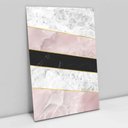 Ver imagem 1 de Quadro Decorativo em Canvas Geométrico Mármore Rosa, Branco e Preto TaColado Moldura Preta 120 x 80c
