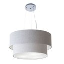 Ver imagem 1 de Lustre Pendente Cilíndrico Vivare Md-4369 Cupula Tecido 45x40cm - Rustico Cinza