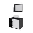 Ver imagem 2 de Conjunto Balcão C-cuba R30 e Espelheira Soft 600 Preto Ônix Preto Ônix C-branco Chess