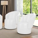 Ver imagem 2 de Poltrona Decorativa Orgânica Fixa para Sala Kit 2 Malu Sintético Pu Branco M11 - D’Rossi