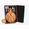 Conjunto Kit Para Queijo 5 Peças Tábua Bambu Espátula Inox - 1