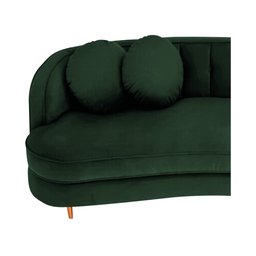 Sofá Curvo 3 Lugares Orgânico Sala Recepção Escritório Decorativo Luxo Panamá 200cm Linho Verde - 6