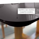 Ver imagem 3 de Mesa de Jantar Redonda Natalle com Tampo Preto de Vidro 100cm - Móveis Mix Preto Stellar