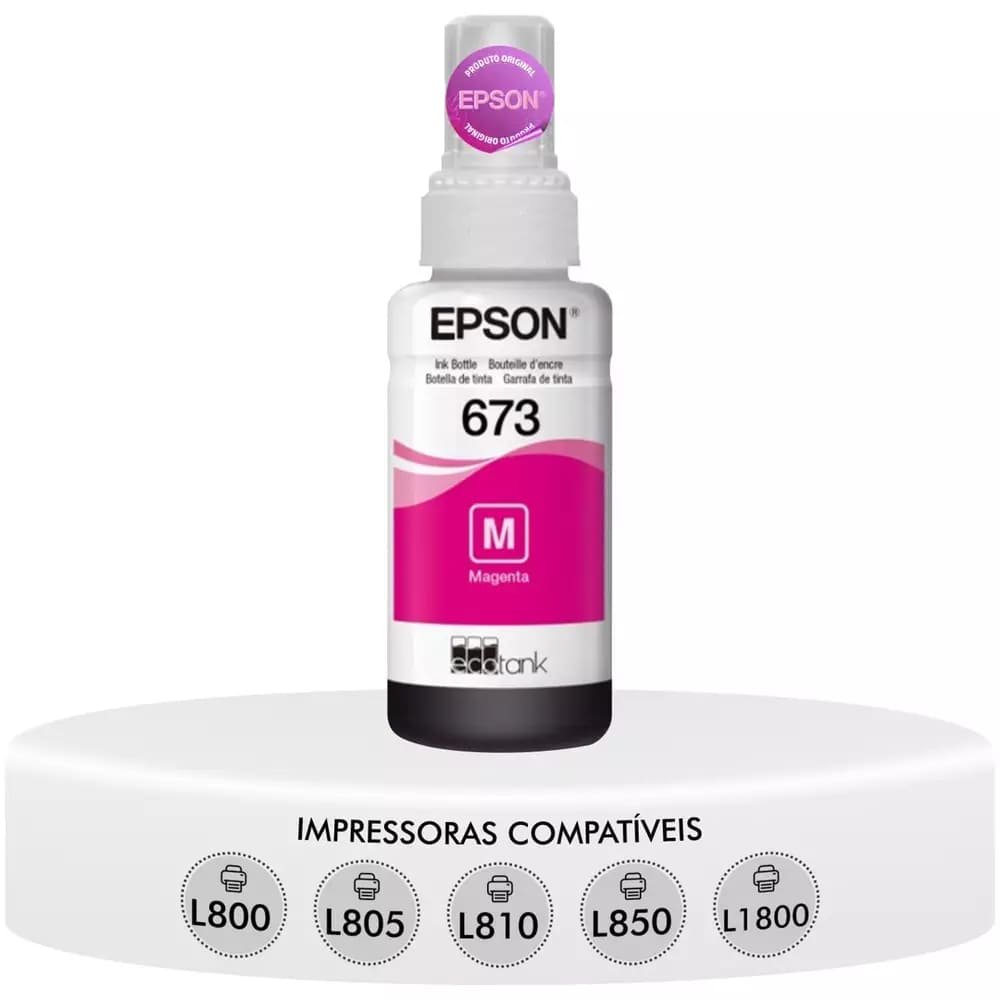 Tinta Epson 673 Ecotank T673320al Magenta L800/l805/l810/l850/l1800 - 2