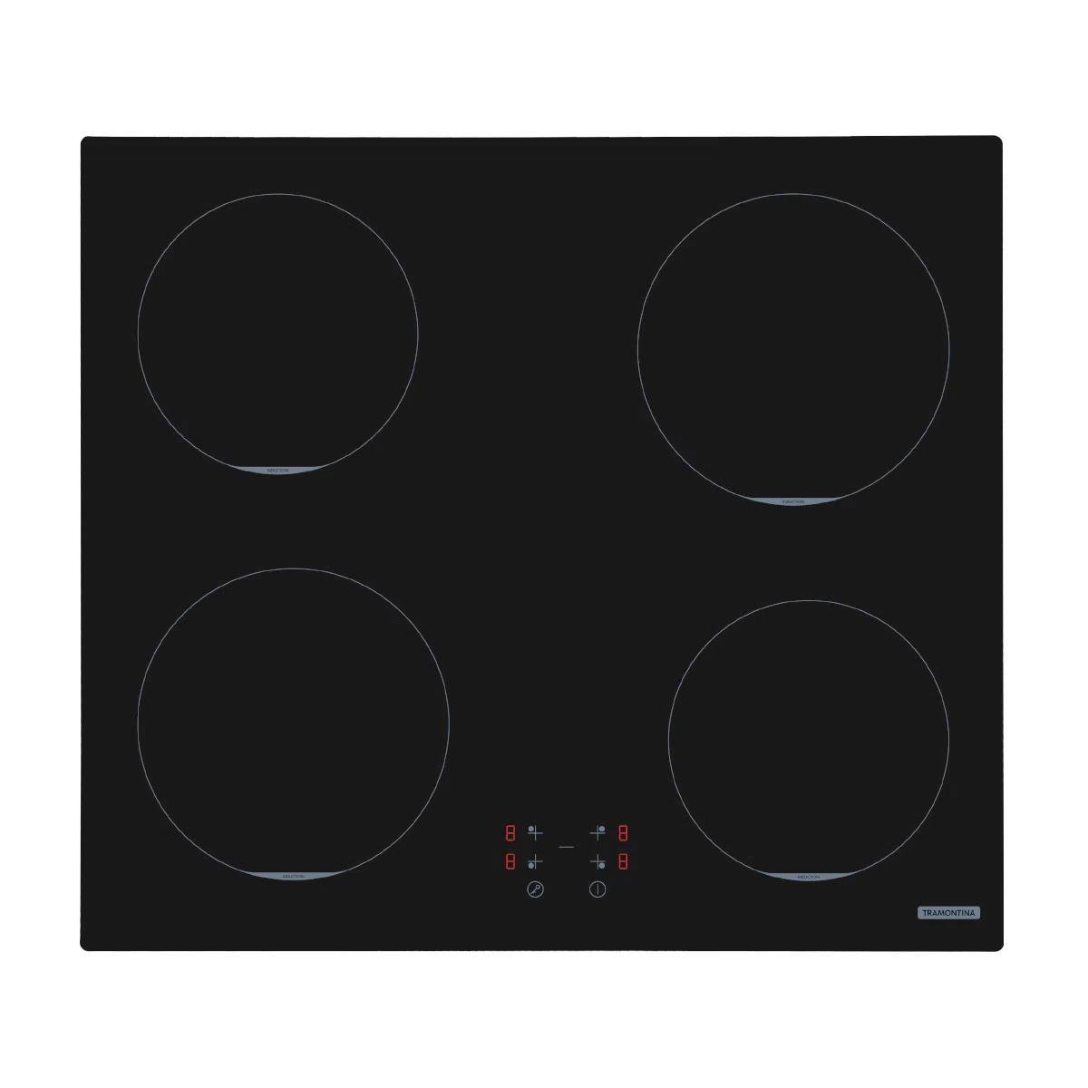 Fogão Elétrico Cooktop de Indução 4 Bocas - Preto - 220v