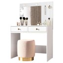 Ver imagem 1 de Penteadeira Camarim Ideal Branco Brilho - Moval