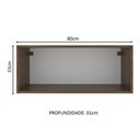 Ver imagem 2 de Armário Aéreo 80cm com 1 Porta Suspensa Cinza Lux Madesa