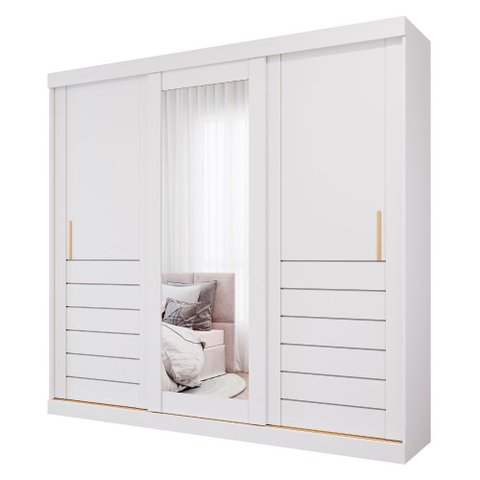 Guarda Roupa Maite 3 Portas Correr Espelhos Mdf