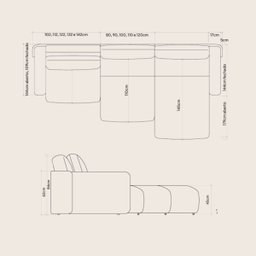 Sofá Ibiza Retrátil com Chaise 3,14m em Linho Brooks Off White - Home Mobily - 4