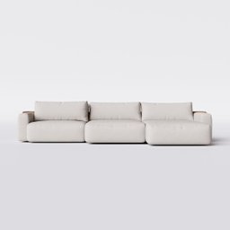 Sofá Ibiza Retrátil com Chaise 3,14m em Linho Brooks Off White - Home Mobily - 1