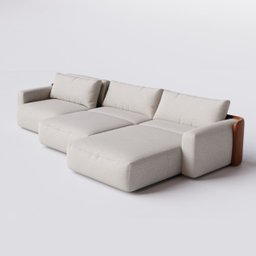 Sofá Ibiza Retrátil com Chaise 3,14m em Linho Brooks Off White - Home Mobily - 2