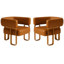 Ver imagem 2 de Kit 02 Poltrona Cadeira Decorativa Sala Clinica Versátil Loy:courino Sintético Marrom