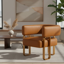 Ver imagem 4 de Kit 02 Poltrona Cadeira Decorativa Sala Clinica Versátil Loy:courino Sintético Marrom