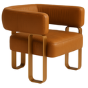 Ver imagem 6 de Kit 02 Poltrona Cadeira Decorativa Sala Clinica Versátil Loy:courino Sintético Marrom