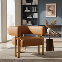 Ver imagem 3 de Kit 02 Poltrona Cadeira Decorativa Sala Clinica Versátil Loy:courino Sintético Marrom