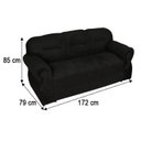 Ver imagem 2 de Sofá 3 Lugares Preto 601 Viena