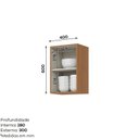 Ver imagem 4 de Armário Aéreo 40cm com 1 Porta Venaly Marrom/Cinamomo