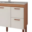 Ver imagem 4 de Gabinete de Cozinha 114cm Armário 100% MDF 2 Porta 2 Gavetas:Freijó/Off White
