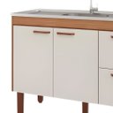 Ver imagem 2 de Gabinete de Cozinha 114cm Armário 100% MDF 2 Porta 2 Gavetas:Freijó/Off White